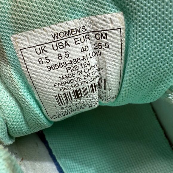 K-Swiss Womens Pickleball Shoes Size 8.5 Teal & Pink Low Top Lightweight - Picture 5 of 9
